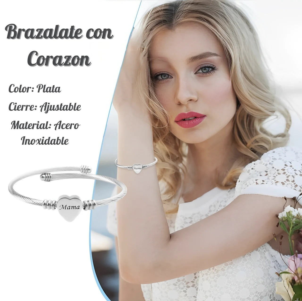 BRAZALETE MAMÁ CON CORAZÓN