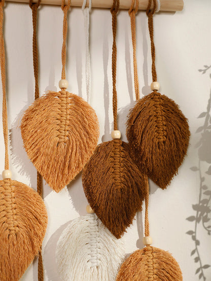 TAPIZ DE MACRAMÉ HOJA