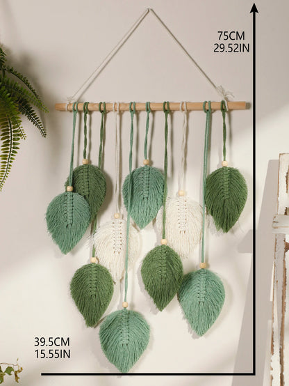 TAPIZ DE MACRAMÉ HOJA