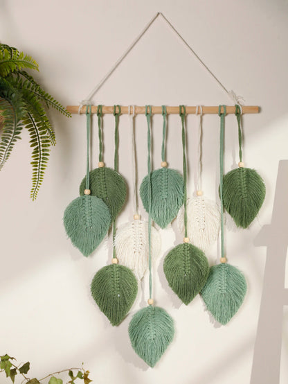 TAPIZ DE MACRAMÉ HOJA
