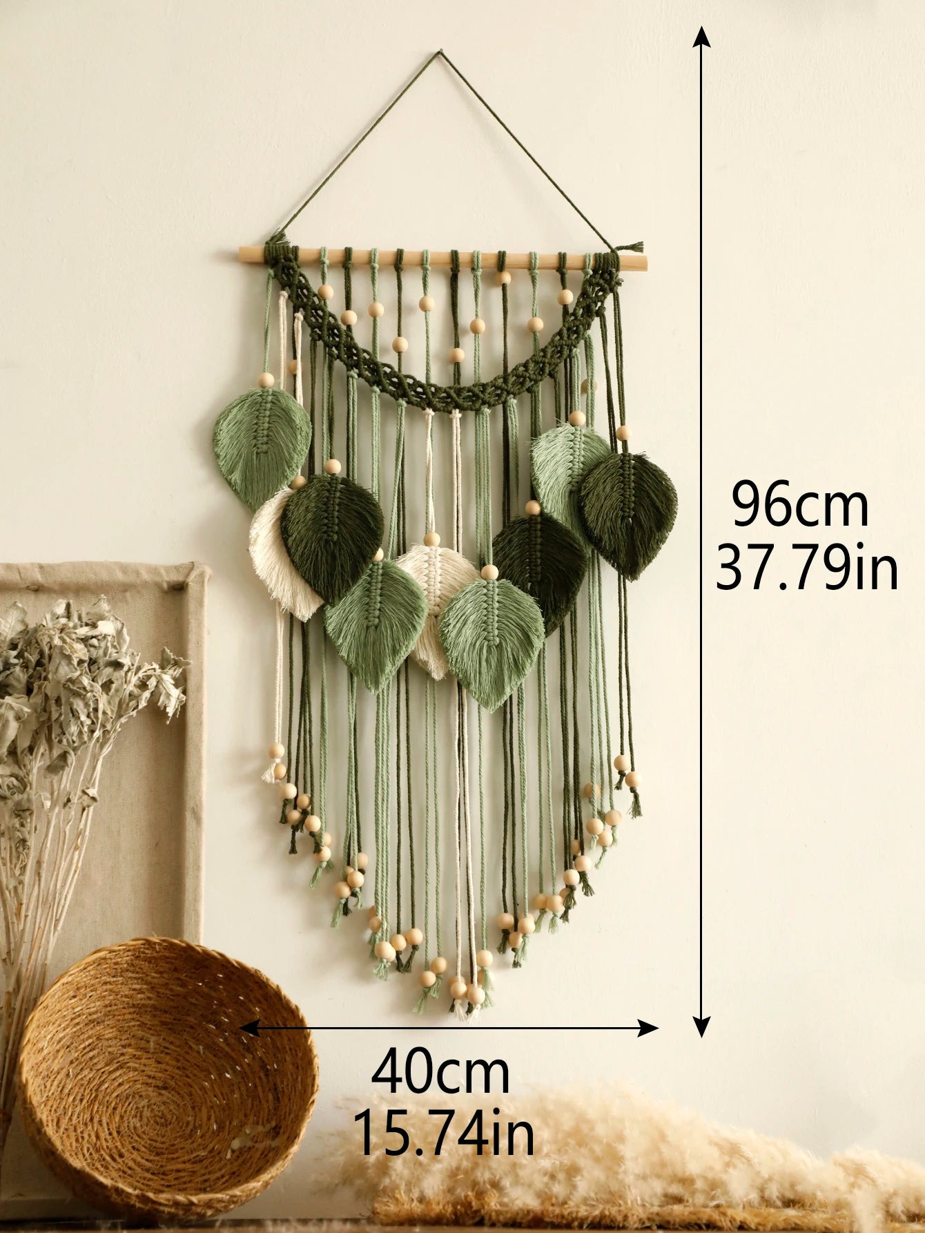 TAPIZ DE MACRAMÉ HOJA