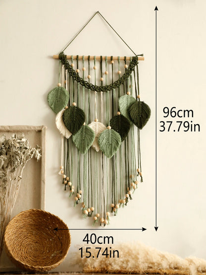 TAPIZ DE MACRAMÉ HOJA