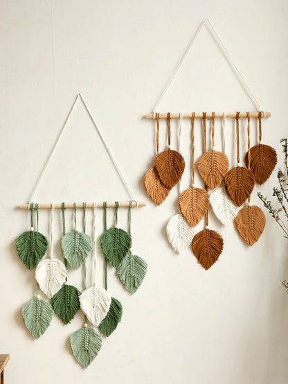 TAPIZ DE MACRAMÉ HOJA