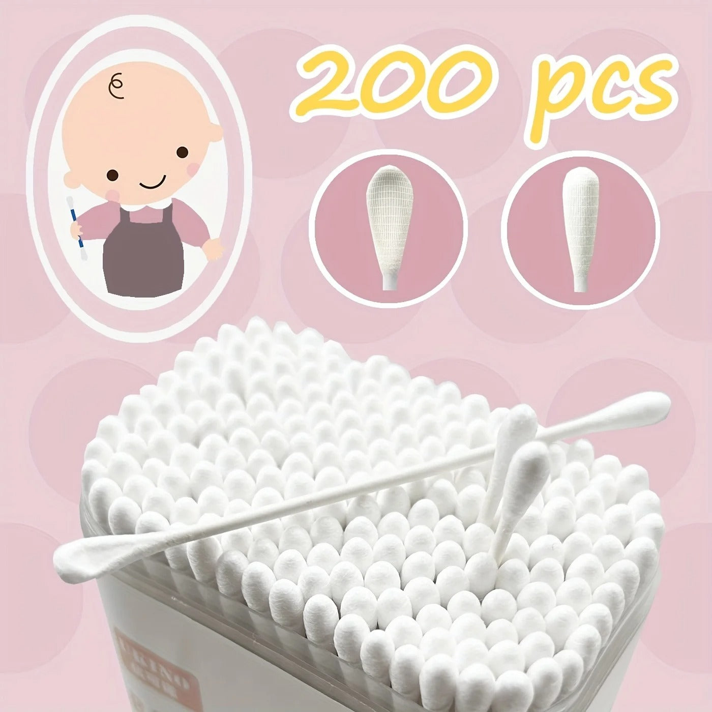 200pcs BASTONCILLOS ESTÉRILES PARA BEBE